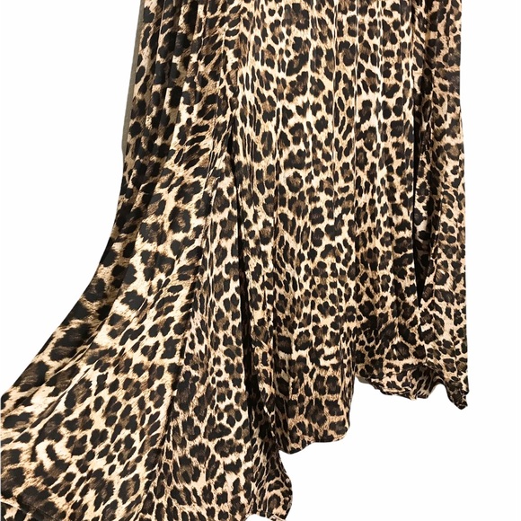 Zara Animal Print Pleated Asymmetrical Midi Skirt - Picture 9 of 10